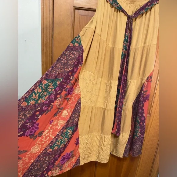 NWT Plus Size Bohemian Patchwork Maxi Skirt - Picture 4 of 6